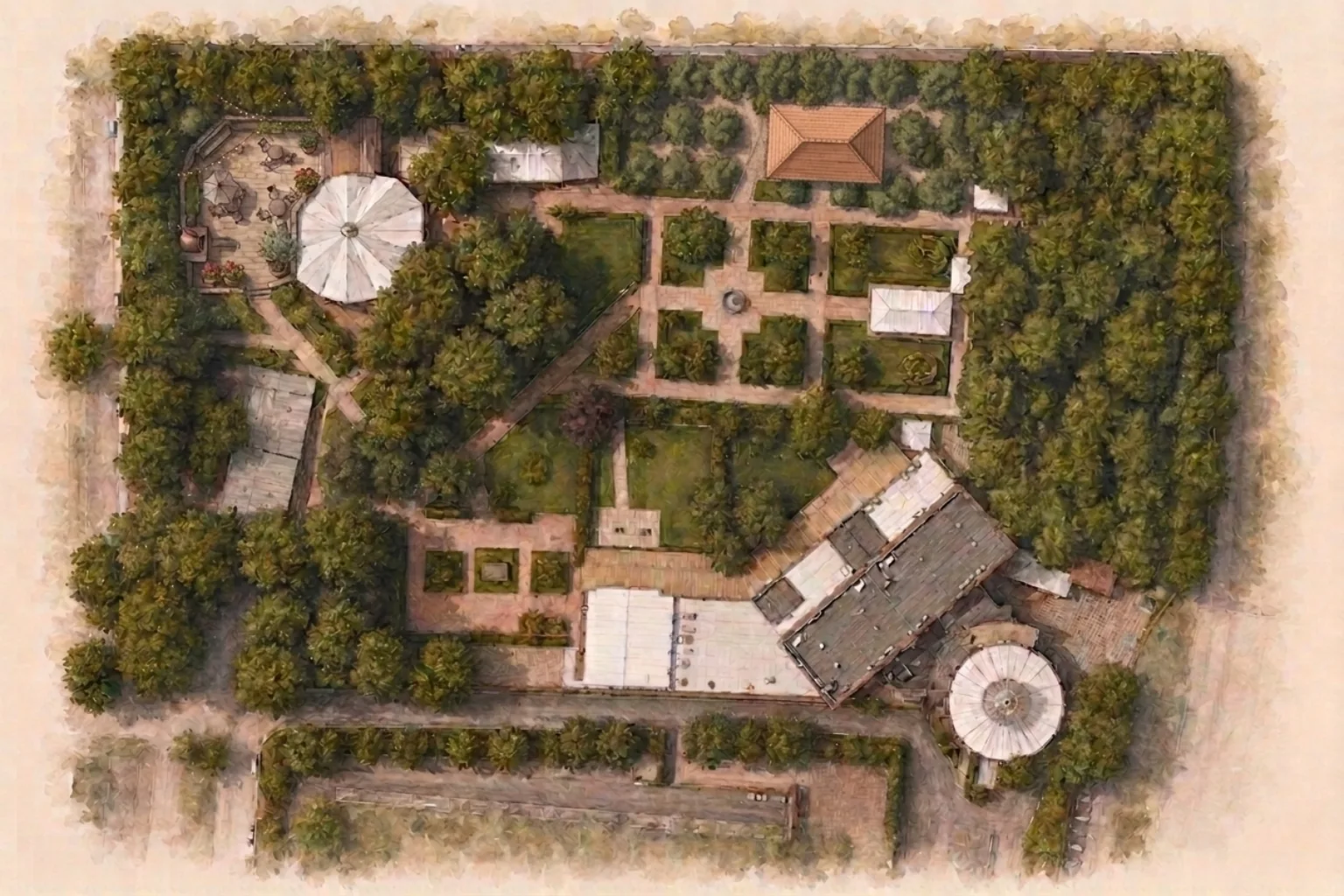Plano aéreo de la finca Solimpar