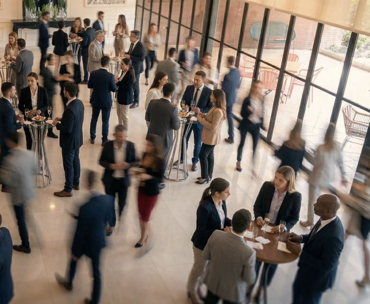 Equipo y asistentes durante un evento corporativo en Solimpar