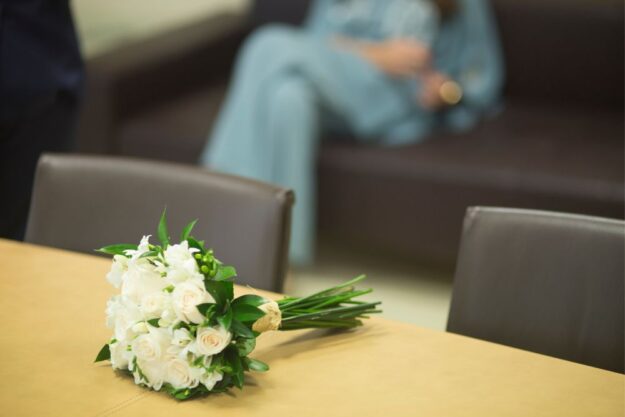 decoración de una boda por lo civil